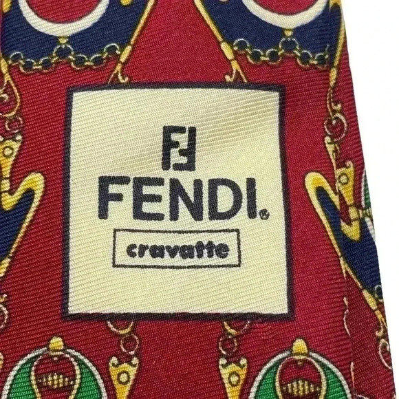 Fendi silk tie made in Italy - Picture 2 of 5